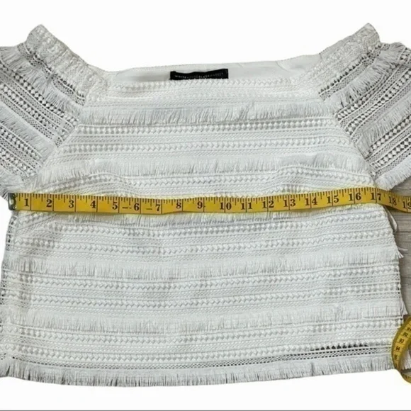 WHBM size 6 white fringe 2 piece skirt top set - Picture 8 of 14